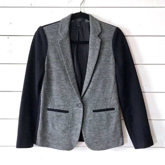 J. Crew Jackets & Blazers - J.Crew Gray Navy Blue Colorblock Slim Blazer